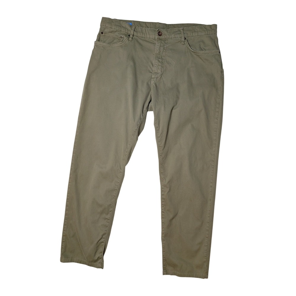 J.McLaughlin Pants Men's 36 Olive Green Cotton Stretch 5 Pocket Straight Leg